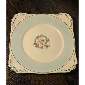 Vtg Royal Stafford White Lady 50s Plate Square England Elegant Fine China Easter
